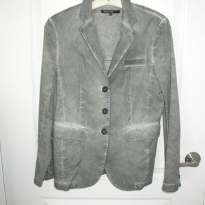 Grey Distressed Cotton Blazer